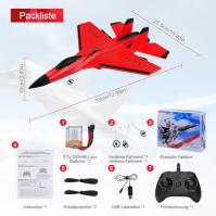 Henakmsl RC letadlo 2,4GHz SU35 Fighter RC Plane 2CH Remote Control RTF pro začátečníky, děti a dospělé, FX620 Plane Toy s barev